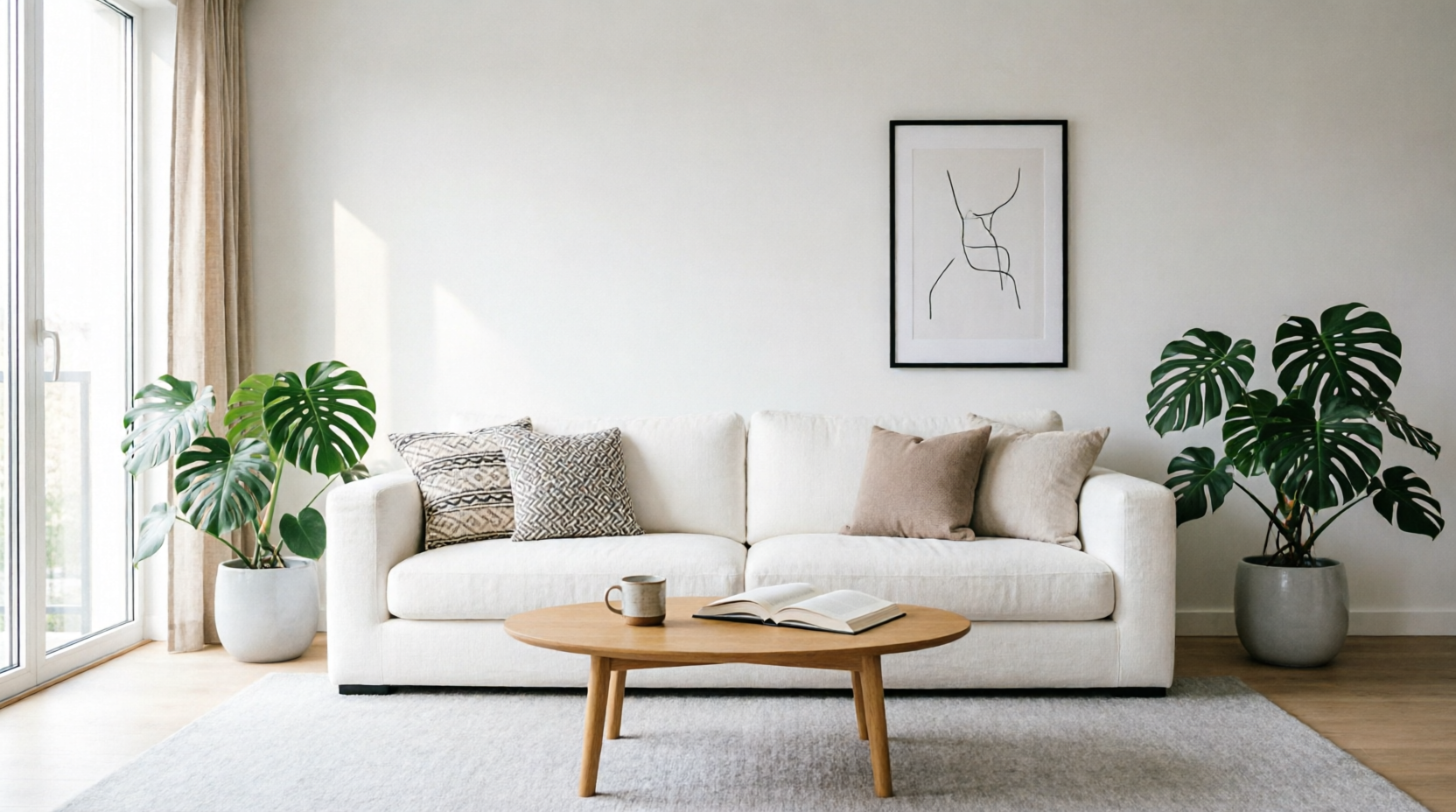 Белый диван