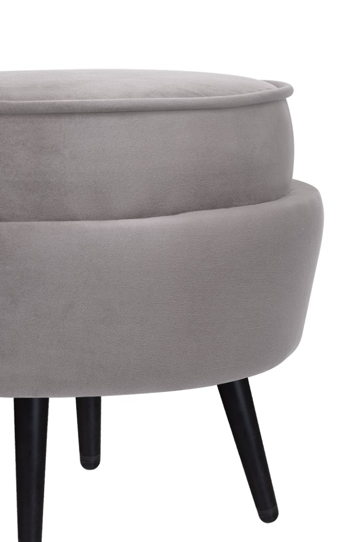 Пуф Pearl Adorn Grey на черных ножках в интернет-магазине в Москве Пуф Pearl Adorn Grey на черных ножках в интернет-магазине