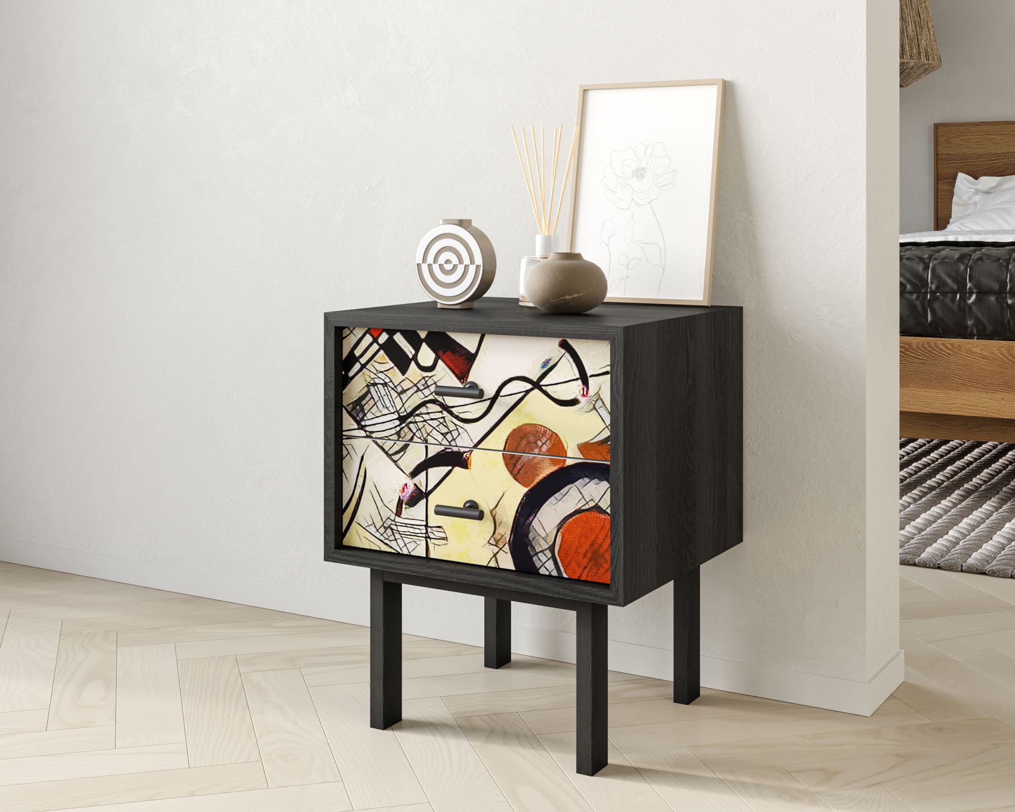 заказать Тумбочка с двумя ящиками "Emerson" by Kandinsky арт EM16/Print_01