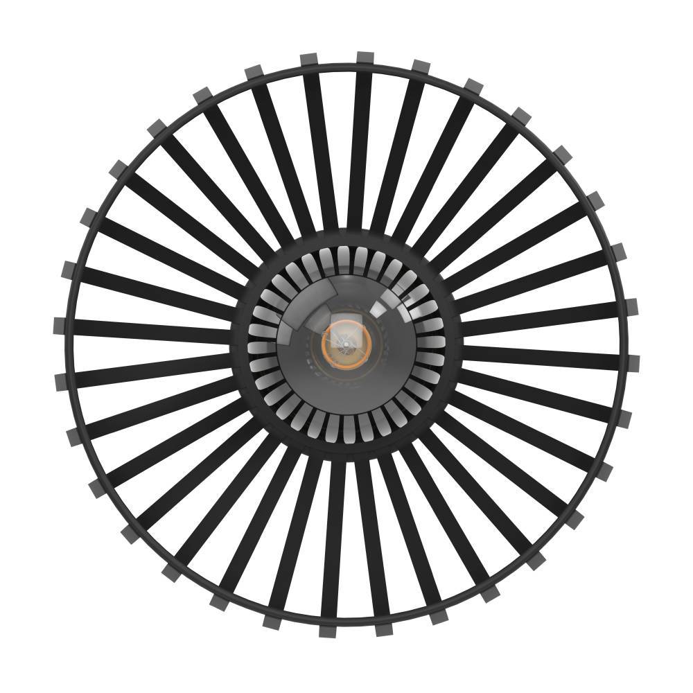 900792 Потолочный светильник MOGANO 3, 1X40W (E27), H180, ?280, сталь, черный в интернет-магазине