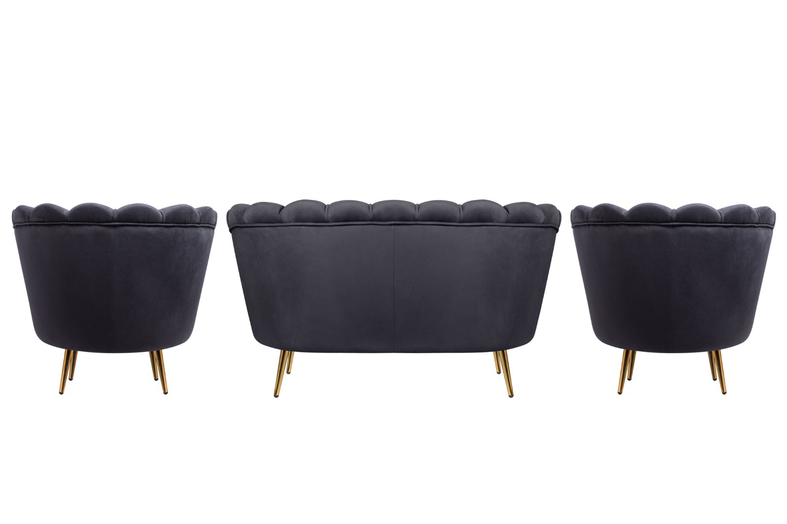 заказать Комплект кресел и дивана ракушка Pearl Double Black