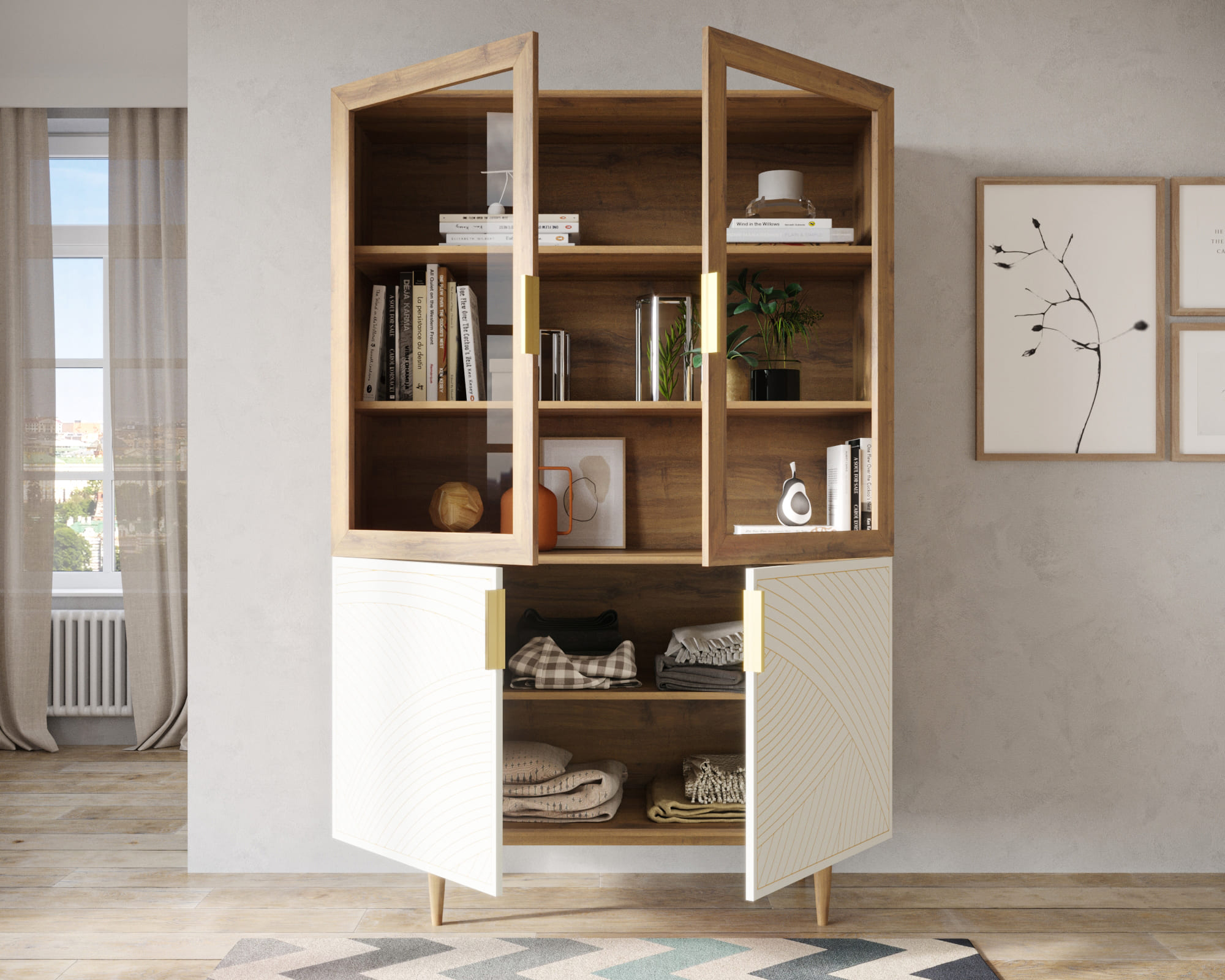 купить Буфет с двумя дверками "Line" LN11/GR1/beige