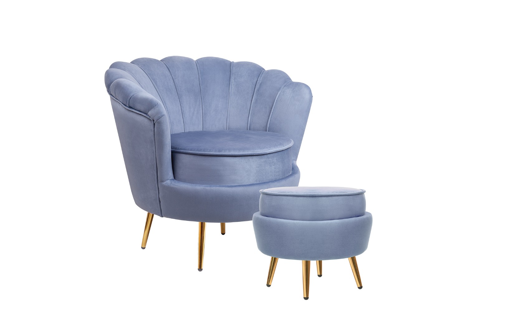 купить Кресло с пуфом ракушка Pearl Sky