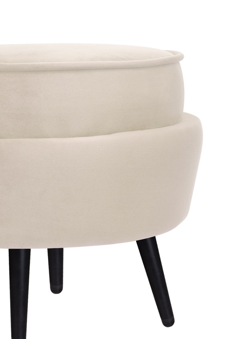 Пуф Pearl Adorn Beige на черных ножках в интернет-магазине