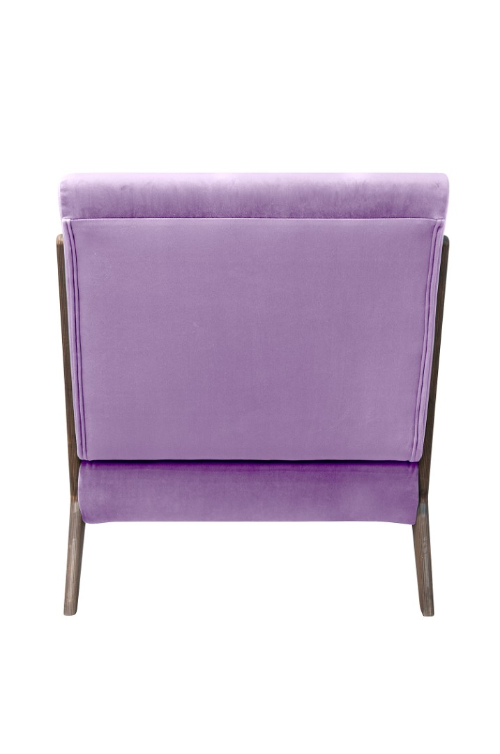 заказать Низкое кресло с деревянными подлокотниками Mody Purple фиолетовое