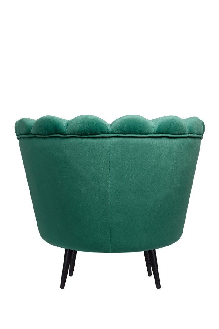 Низкое кресло ракушка Pearl Green V2 на черных ножках в интернет-магазине