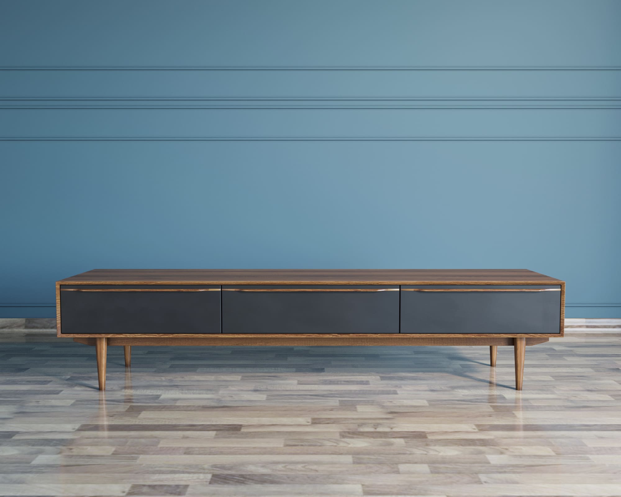 фото Консоль под TV "Bruni Black" с ящиками арт BR-21Black