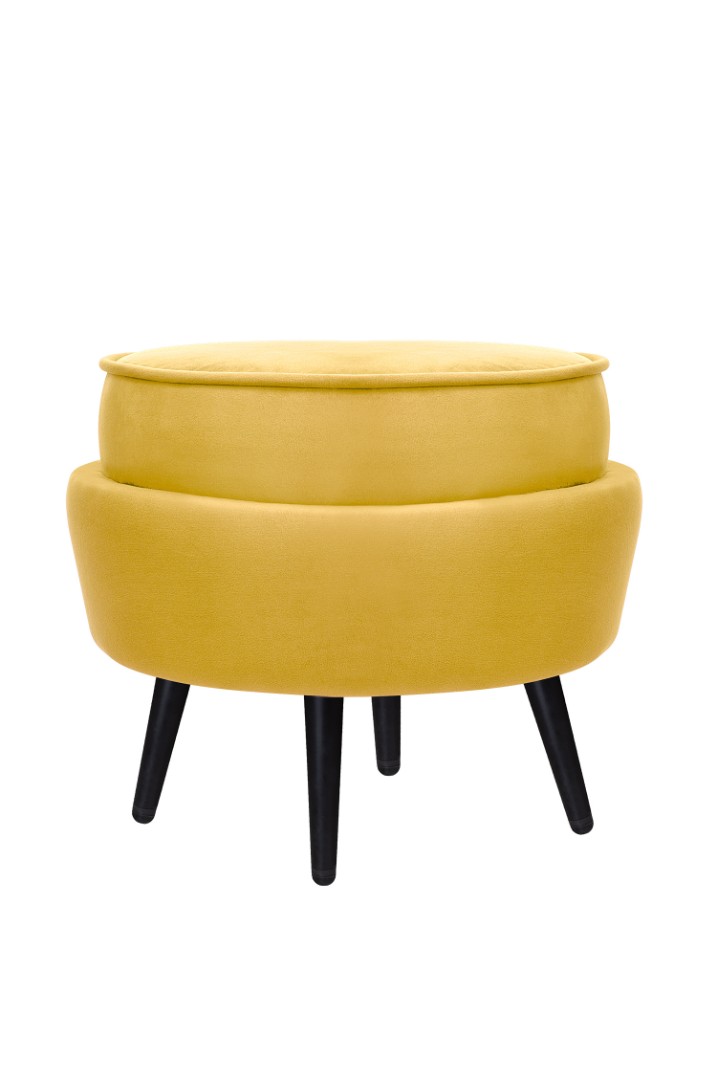 купить Пуф Pearl Adorn Yellow на черных ножках
