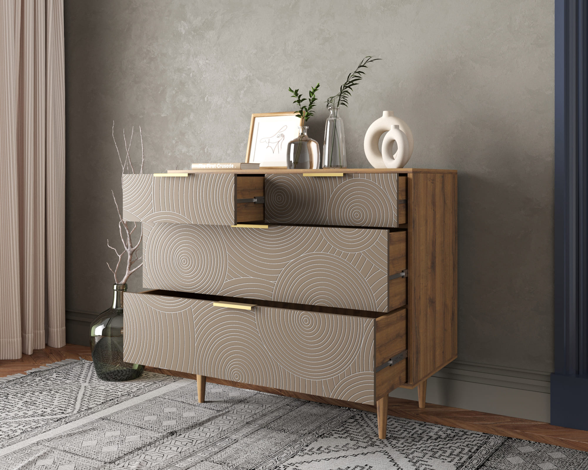 купить Комод с четыремя ящиками "Line" R22/beige