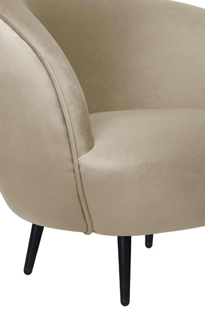 фото Мягкое кресло Small Benee Taupe на черных ножках в Москве фото Мягкое кресло Small Benee Taupe на черных ножках