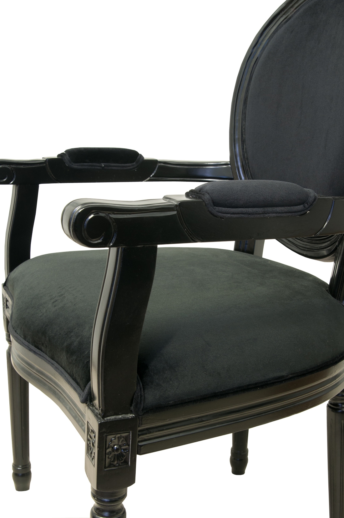 фото Мягкий стул с подлокотниками Diella Black Velvet