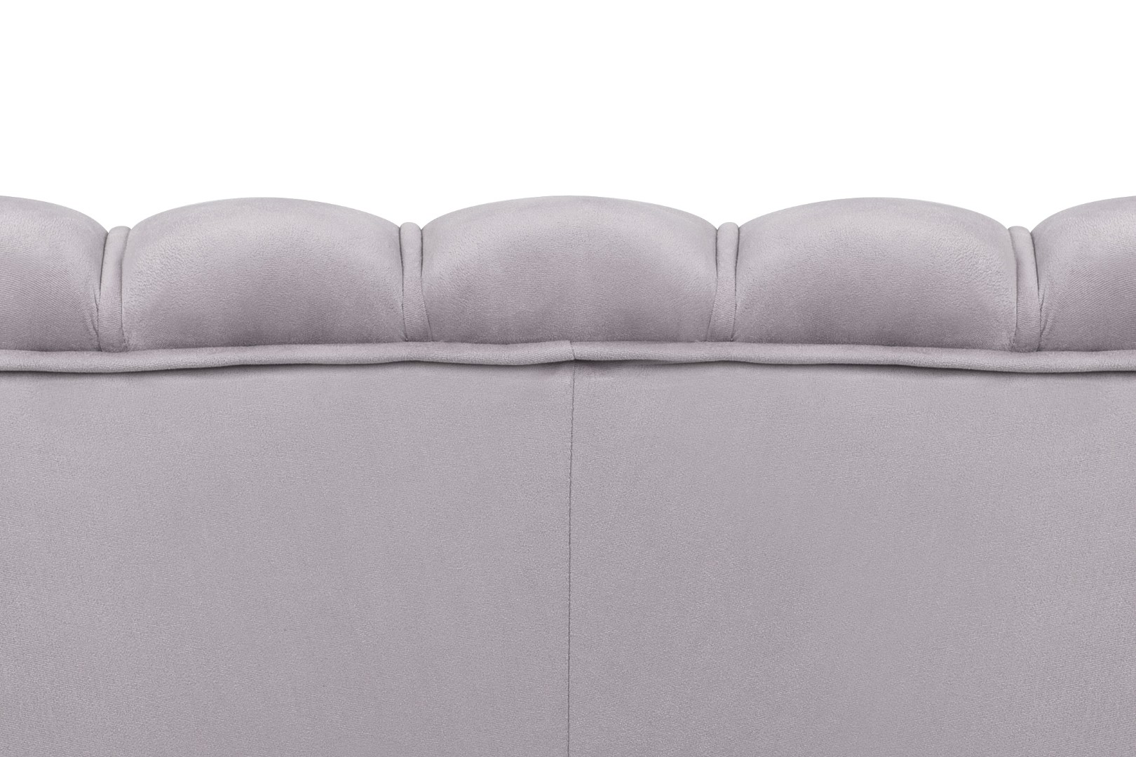 Диван ракушка Pearl Double Grey на черных ножках в интерьере