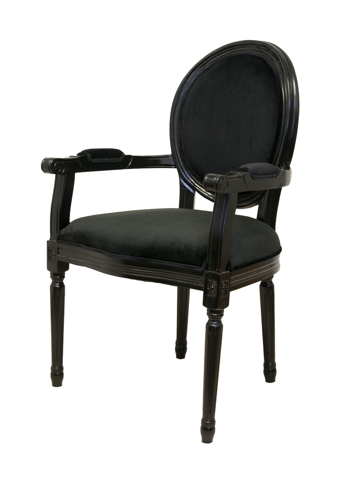 Мягкий стул с подлокотниками Diella Black Velvet в интернет-магазине