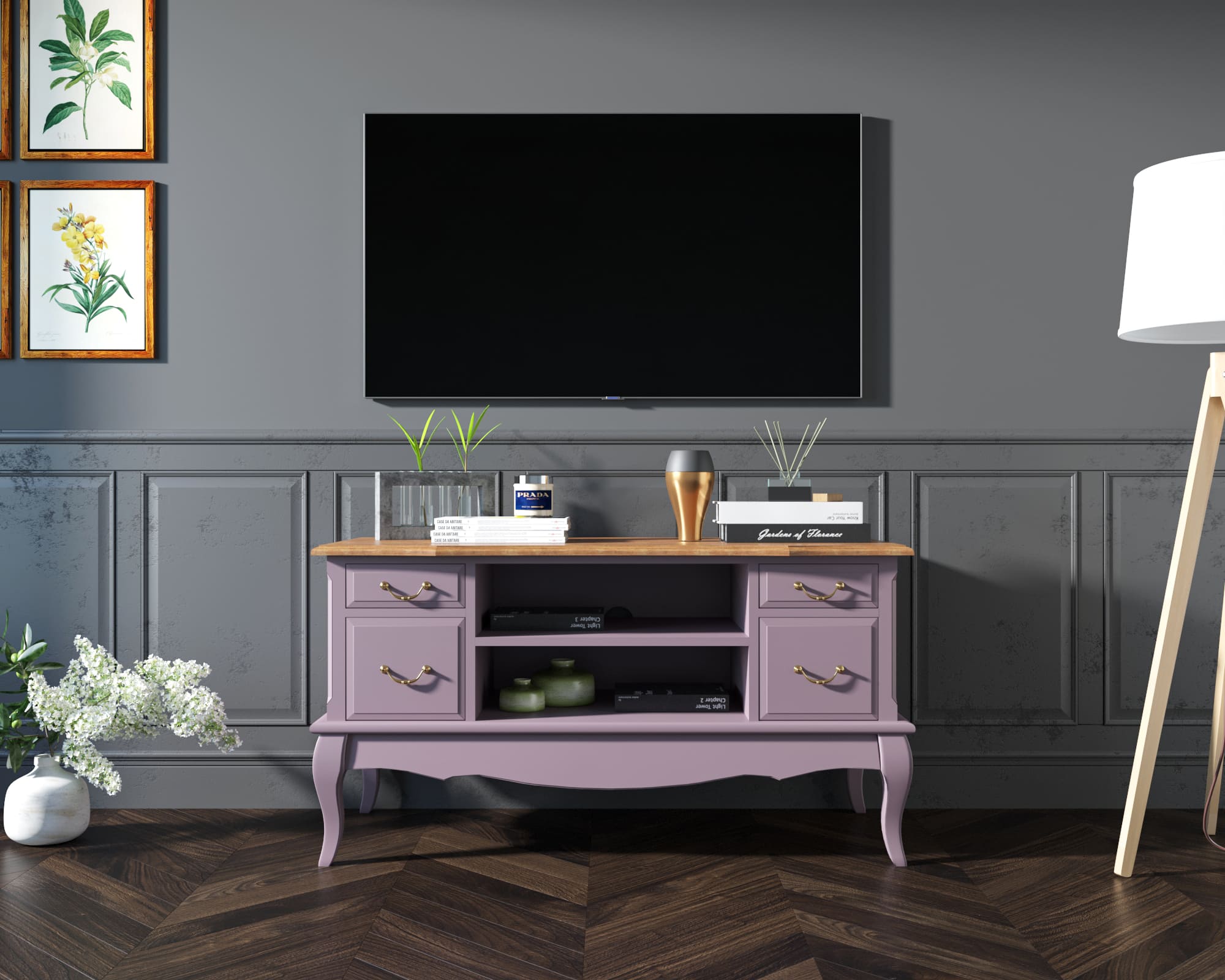 фото Комод под TV "Leontina Lavanda"  арт ST9328L