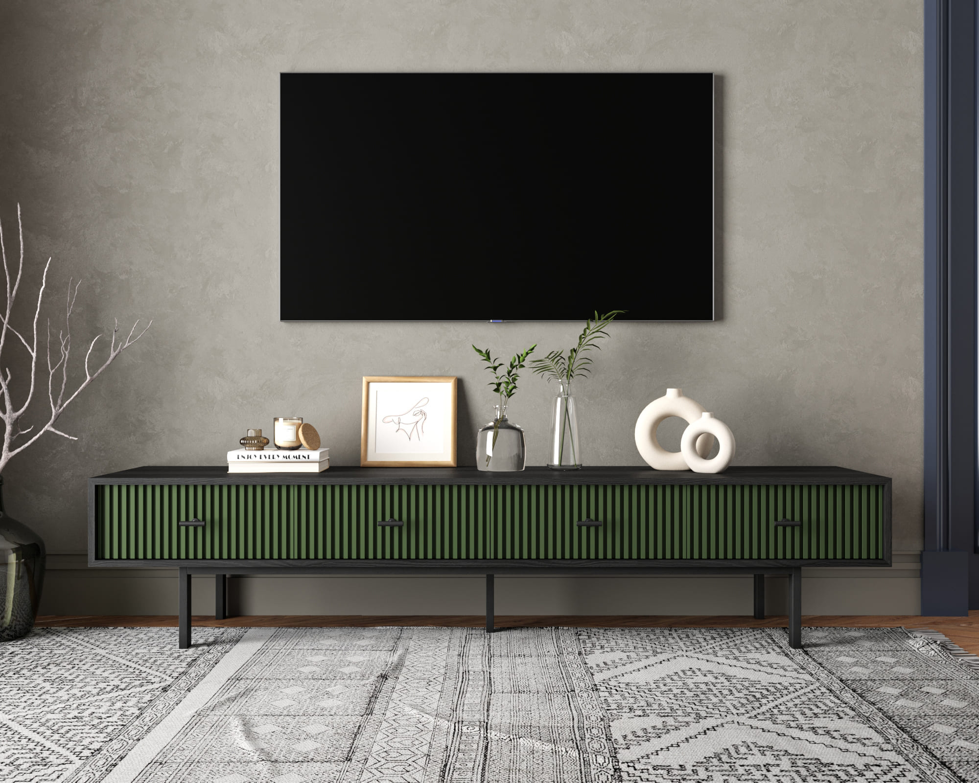 Комод с четырьмя ящиками под TV "Emerson" арт EM06/green/L в интернет-магазине