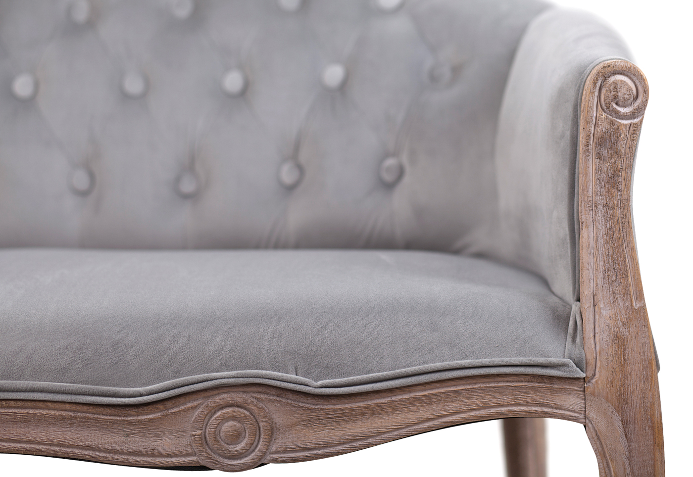 Двухместный дизайнерский диван Kandy Double Grey Velvet