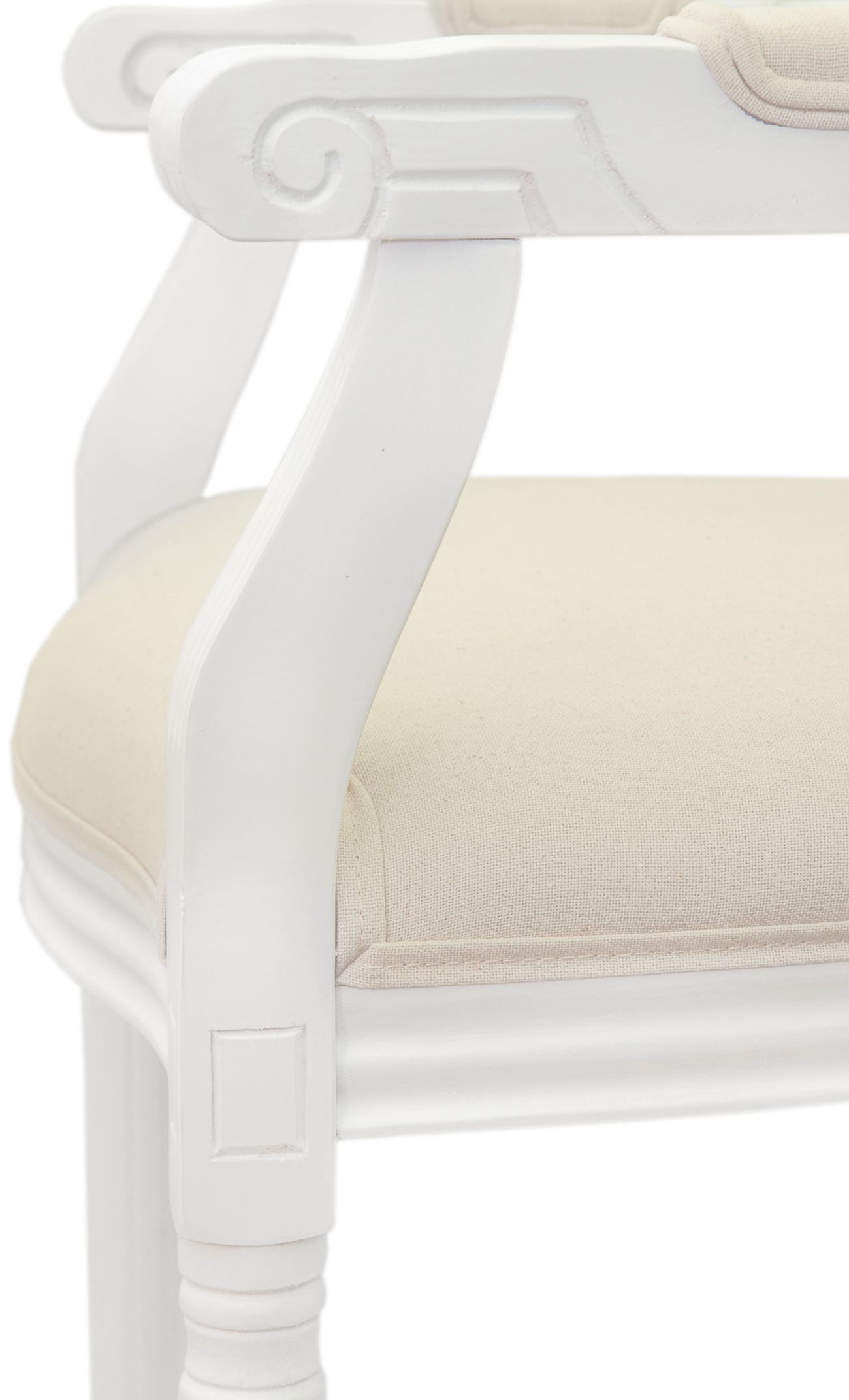 фото Мягкий стул с подлокотниками Volker Arm Beige and White