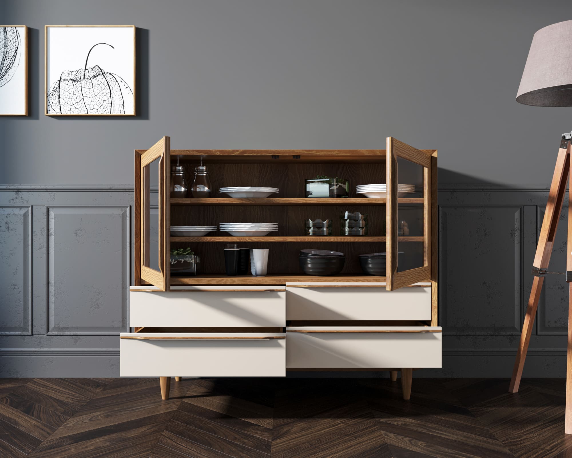 купить Буфет "Bruni white" низкий арт BR34WH