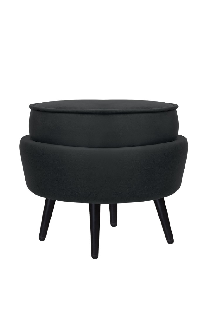 купить Пуф Pearl Adorn Black на черных ножках