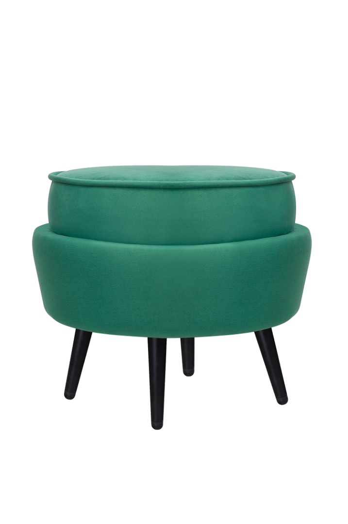 купить Пуф Pearl Adorn Green V2 на черных ножках