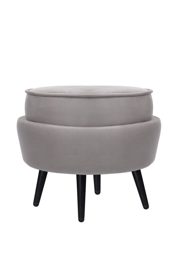 купить Пуф Pearl Adorn Grey на черных ножках в Москве купить Пуф Pearl Adorn Grey на черных ножках