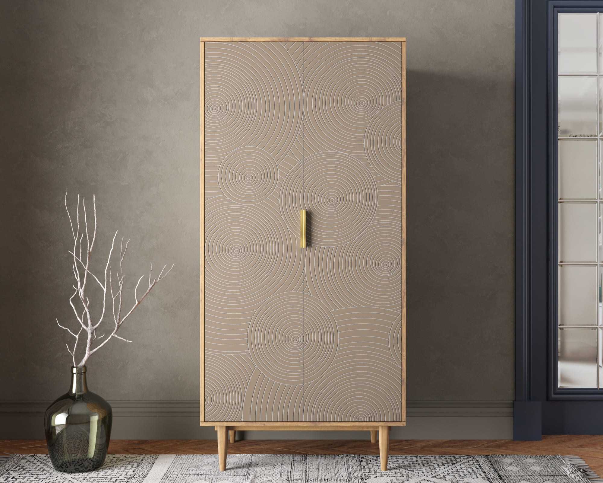 Шкаф малый двухстворчатый "Line" R24/beige в интернет-магазине