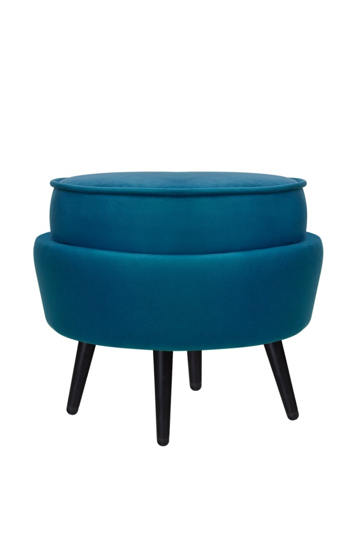 купить Пуф Pearl Adorn Marine на черных ножках