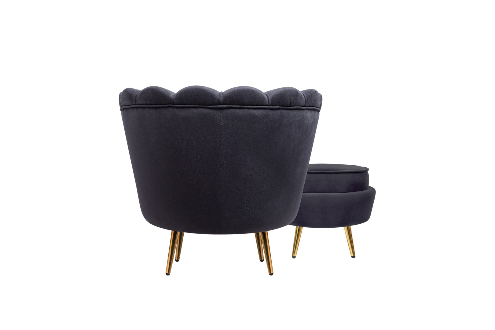 заказать Кресло с пуфом ракушка Pearl Black