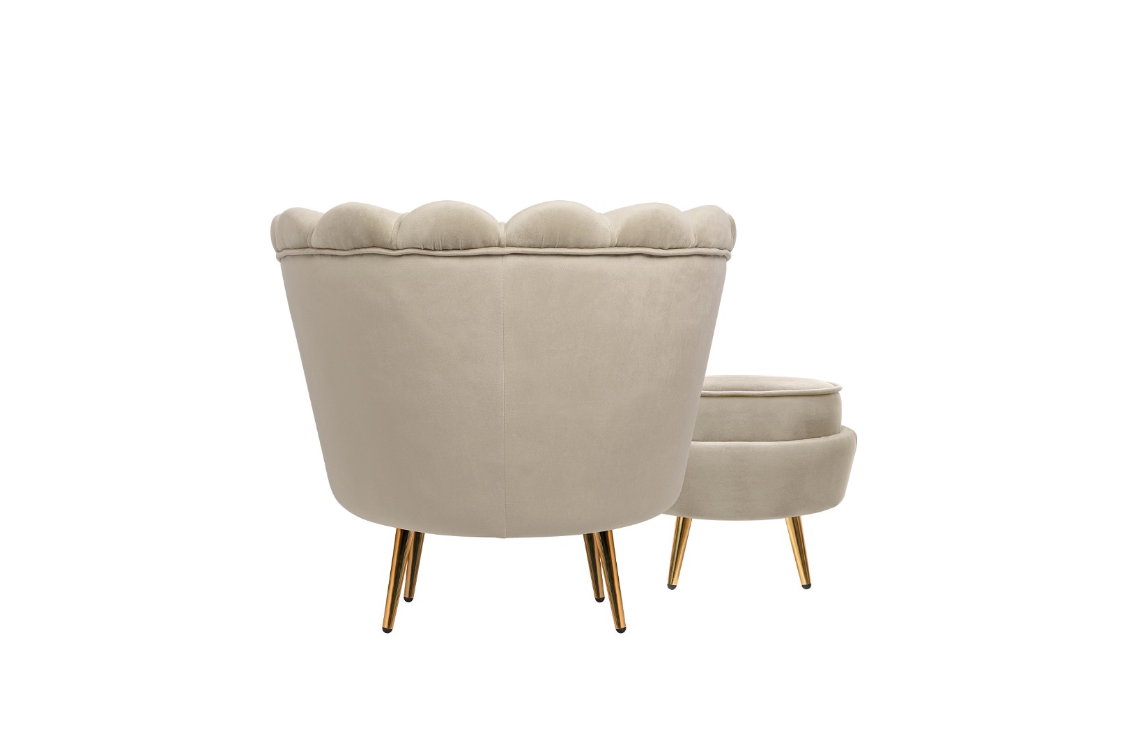 заказать Кресло с пуфом ракушка Pearl Taupe