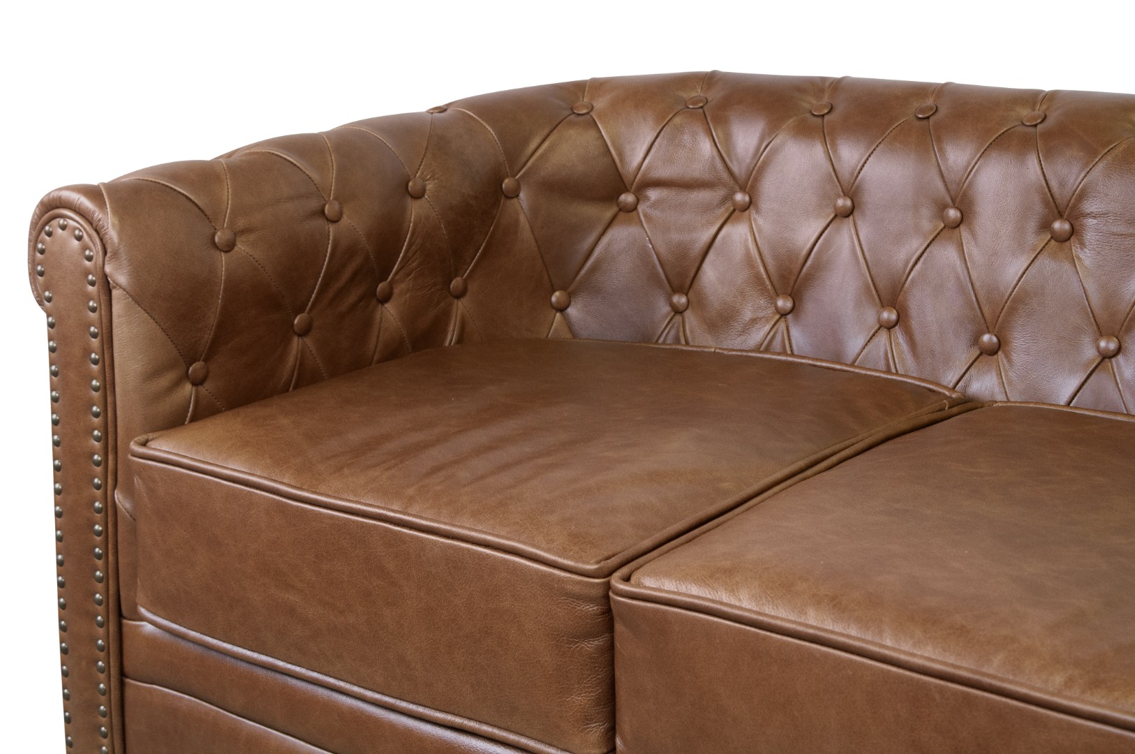 Кожаный диван лофт Karo Brown leather 2S в интерьере