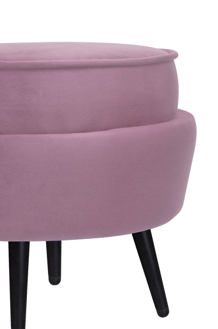 Пуф Pearl Adorn Pink на черных ножках в интернет-магазине