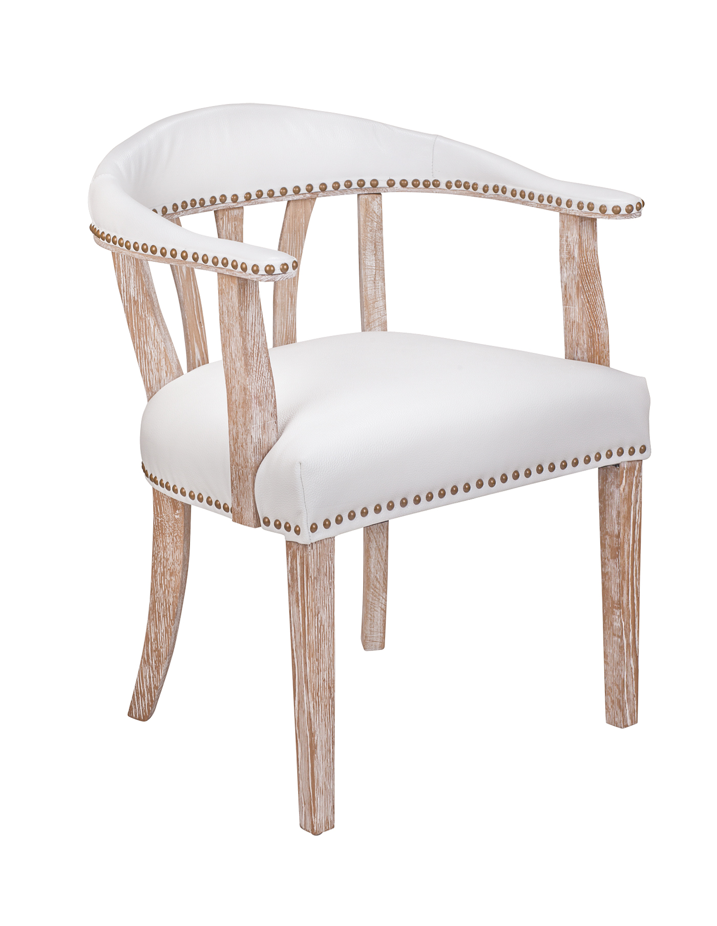 купить Мягкий стул с подлокотниками Tanner White Leather