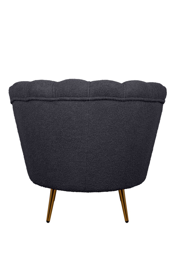 Низкое кресло ракушка Pearl Black Boucle в интернет-магазине