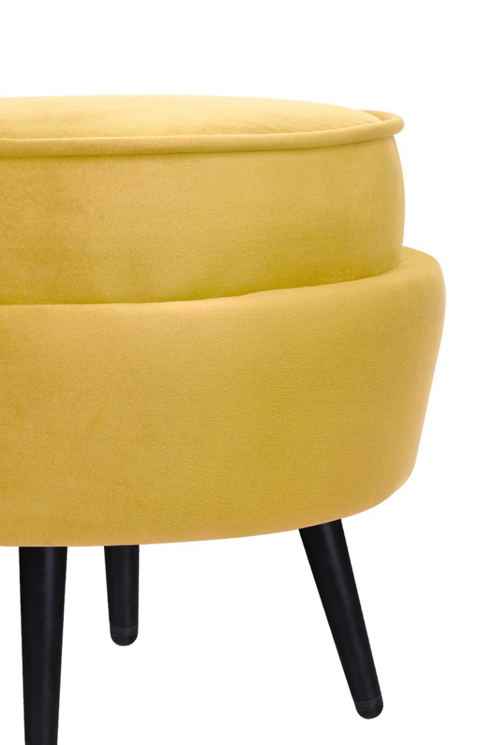 Пуф Pearl Adorn Yellow на черных ножках в интернет-магазине