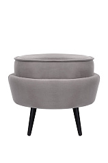 Пуф Pearl Adorn Grey на черных ножках в Екатеринбурге