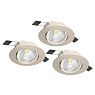900746 Комплект встраиваемых диммируемых светильников SALICETO, 3X6W (LED), 2700K, 1350lm, ?88, алюминий, матовый никель