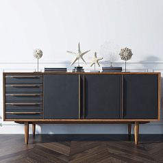 Комод "Bruni Black" три дверки арт BR04Black