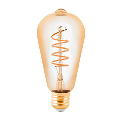 Лампа светодиодная ST64, 4W(E27), 2200K, янтарный