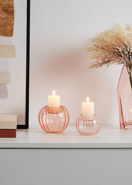 422284 Подсвечник BEZAMBY, H60, ?75, стекло, розовый в Екатеринбурге 422284 Подсвечник BEZAMBY, H60, ?75, стекло, розовый