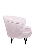 Низкое кресло ракушка Pearl Pink Boucle на черных ножках №2