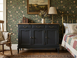 Комод "Леонтина (Leontina)" в черном цвете  (3 ящика и 3 двери) арт ST9344BLK