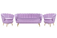 Комплект кресел и дивана ракушка Pearl Triple Purple