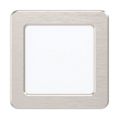 99167 Светодиодный встраиваемый светильник FUEVA 5, 5,5W (LED), 117х117, ET26, 650lm, 3000K, сталь, никель