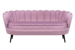 Диван ракушка Pearl Triple Pink на черных ножках