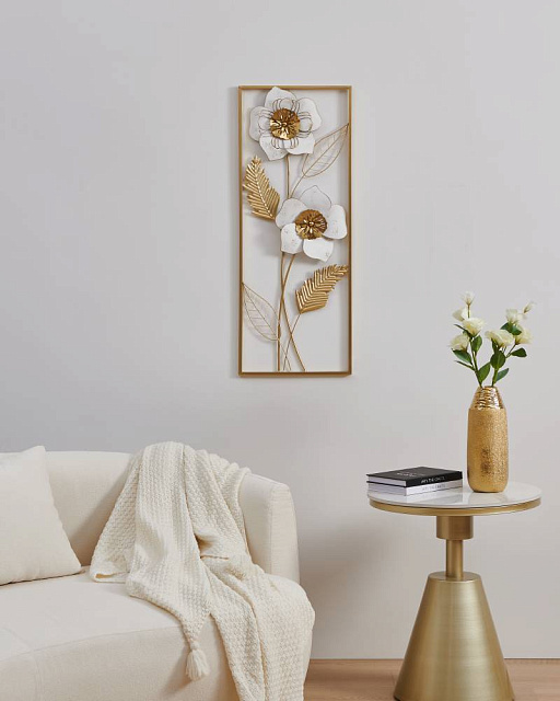 426036 Декоративное панно NUMAZU, L350, B30, H900, металл, золото, белый в Екатеринбурге 426036 Декоративное панно NUMAZU, L350, B30, H900, металл, золото, белый