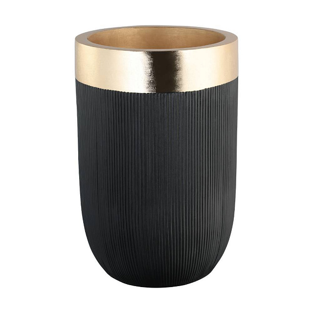 428196 Ваза декоративная MUARAKAMAN, ?390, H-600, стекловолокно, черный, золото в Екатеринбурге 428196 Ваза декоративная MUARAKAMAN, ?390, H-600, стекловолокно, черный, золото