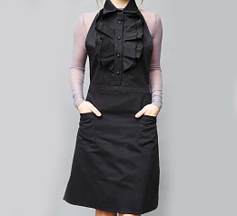 Фартук черный с воланом