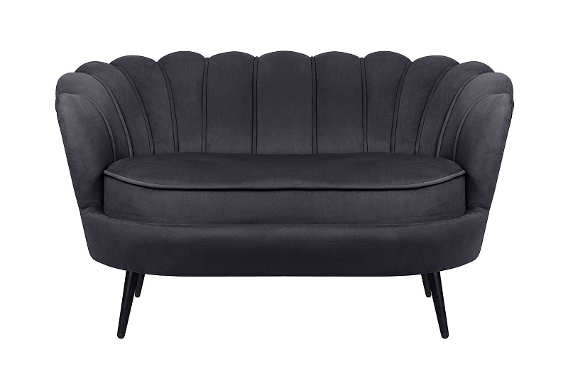 Дизайнерский диван Pearl Double Black на черных ножках