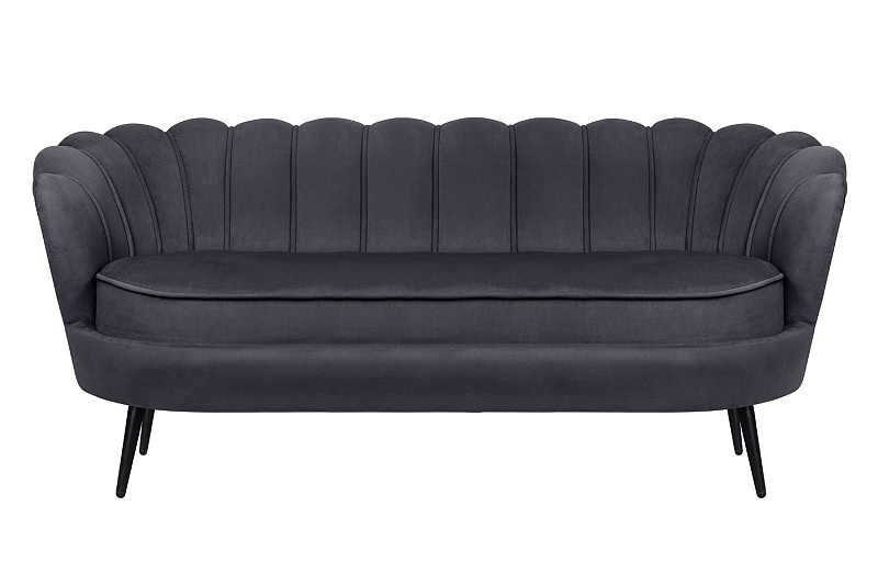 Диван ракушка для гостиниц Pearl Triple Black на черных ножках в Екатеринбурге Диван ракушка для гостиниц Pearl Triple Black на черных ножках