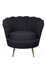 Низкое кресло ракушка Pearl Black Boucle